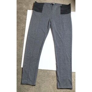 Mandee Gray Stretch Leggings Pants Low Rise Black Elastic Side Tabs XL READ